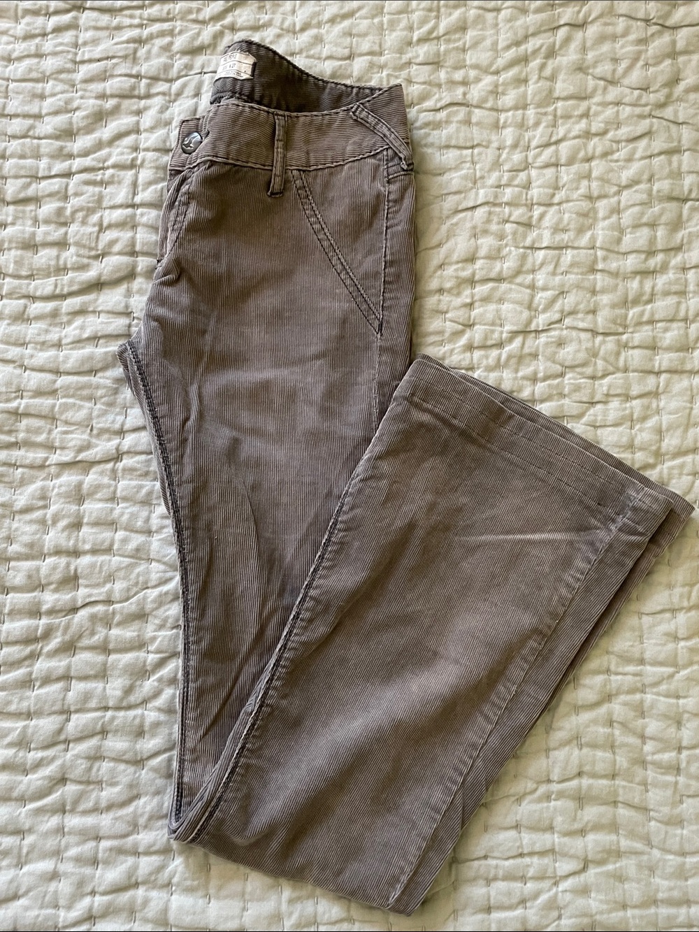 Free People Women's Boot Cut Corduroy Jeans in Taupe